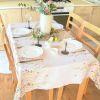 Finest Floral Coloring Square Easter Tablecloth Non Iron Stain Resistant Table 52x52 inch