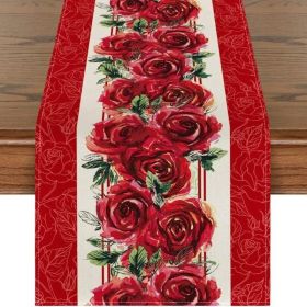 Dining Table Decor Valentine's Day Printed Tablecloth (Color: Style 17)