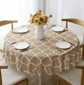 Tablecloth For Round Tables Waterproof Satin Resistant Washable Dining Table Protector (size: 152*152cm)
