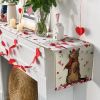 Table Decor Valentine's Day Table Runner Linen Printed Tablecloth